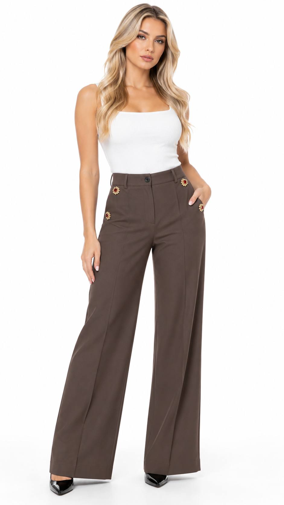 PANTALON CEPTE 4 AD KIRMIZI TAŞ EL İŞİ görsel 4